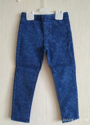 Фирменные стрейтчевые джинсы на девочку на 3-4 года
