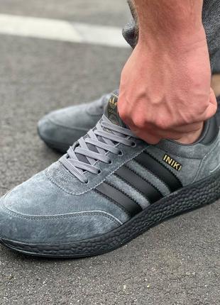 Замшевые, кожаные, мужские кроссовки adidas iniki / замшеві кросівки, адидас иники3 фото