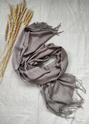 Кашемировий однотонний  базовий шарф палантин pashmina original