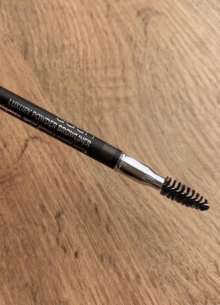 Олівець для брів aden cosmetics luxury powder browliner black чорний3 фото