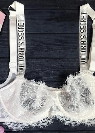 Бюстгалтер victoria’s secret кружево 34 с стрази embellished strap push-up bra