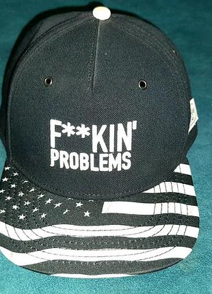 Стильная черно-белая кепка, бейсболка cayler and sons "f**kin problems". новая.