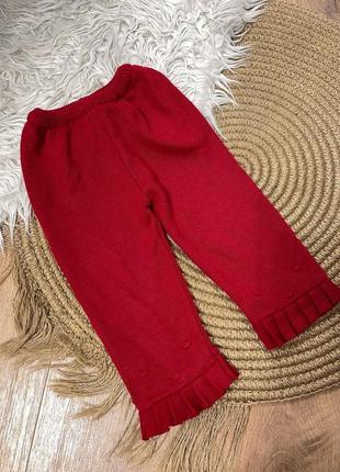 В‘язані трикотажні червоні теплі штани