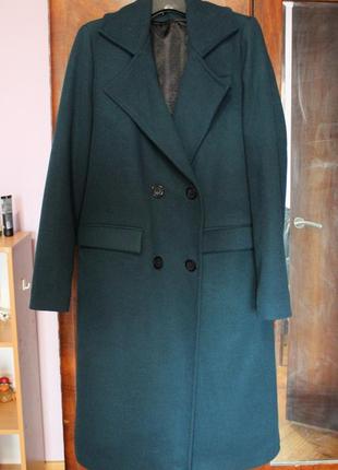 Осеннее женское пальто изумрудного цвета, размер s-m3 фото