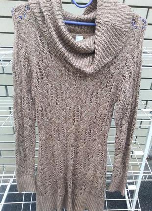 Платье ажурное вязаное , размер м/с.1 фото