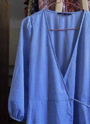 Женское платье легкое сарафан длинный синий5 фото