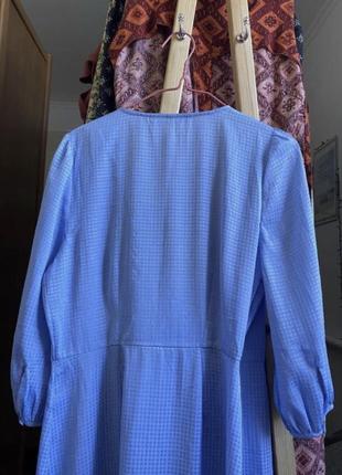 Женское платье легкое сарафан длинный синий4 фото
