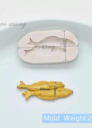 Молд силиконовый "рыбки" - размер всего молда 6,5*3,5см2 фото