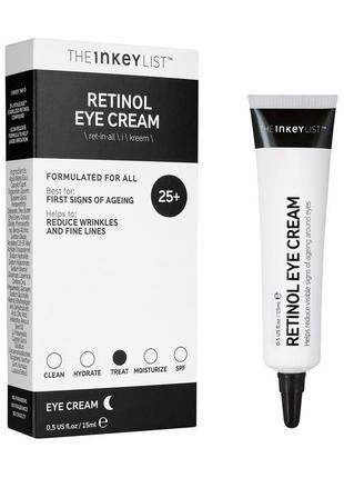 Крем для глаз омолаживающий с ретинолом the inkey list retinol eye cream 15 мл