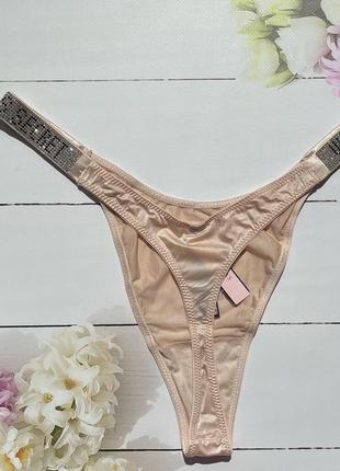 Трусики  victoria’s secret виктория сикрет коллекции very sexy crystal logo shine strap brazilian panty. оригинал4 фото