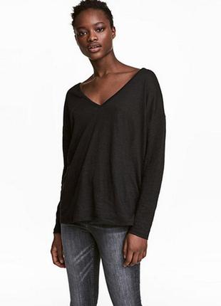 Льняной топ-лонгслив от бренда h&m 0531615001