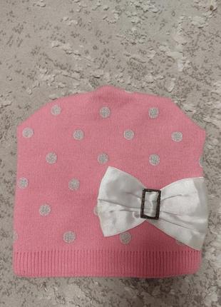 Зимняя шапочка на девочку ог 48-52, состояние новой