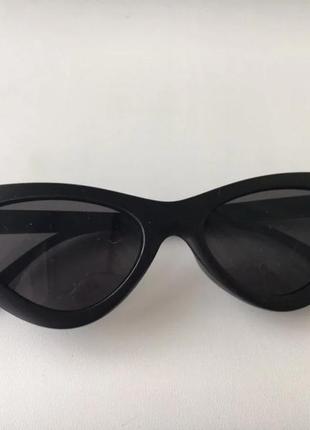 🆕matte black glasses, матовые черные солнцезащитные очки кошачий глаз/ cat eye2 фото