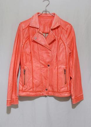 Куртка косуха кораллового цвета pu-вискоза 'steilmann' 48-50р