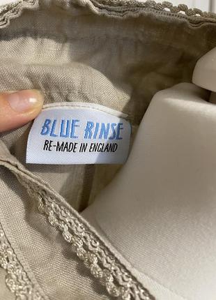 Винтажная льняная блуза топ blue rinse англия5 фото