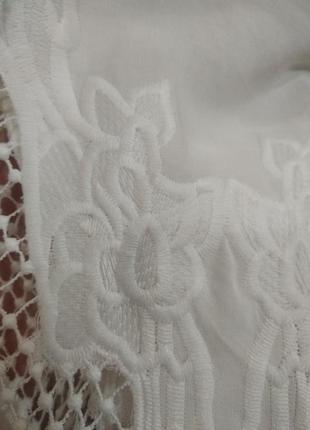 Шикарна стильна блуза з вишивкою, білосніжна сіточка6 фото