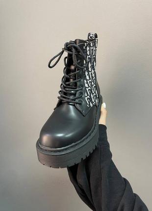 Dr.martens jadon x dior no logo зимові теплі черевики доктор мартінс з хутром теплые ботинки берцы с мехом на высокой подошве2 фото