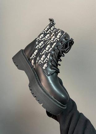 Dr.martens jadon x dior no logo зимові теплі черевики доктор мартінс з хутром теплые ботинки берцы с мехом на высокой подошве7 фото