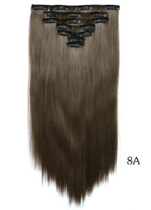 Волосся на заколках (треси) x-pressіon. треси №8а (коричневий)1 фото