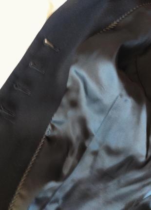 Піджак чорний повсякденний діловий приталений з підкладом6 фото