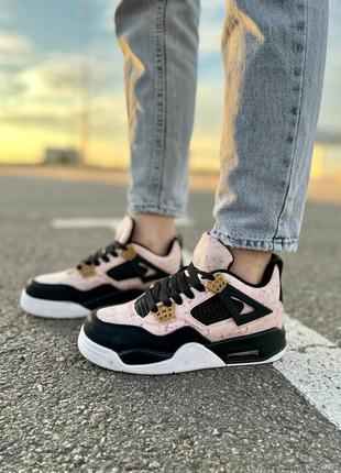 Кросівки nike air jordan 4 retri white black pink