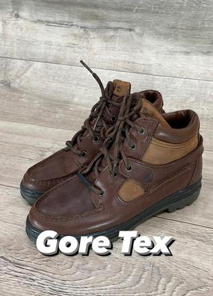 Timberland gore tex ботинки сапожки кожаные женские коричневые сапоги