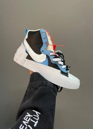 Nike blazer x sacai black legend blue
новинка жіночі високі кросівки найк блейзер білі чорно блакитні женские высокие кроссовки белые черно голубые3 фото