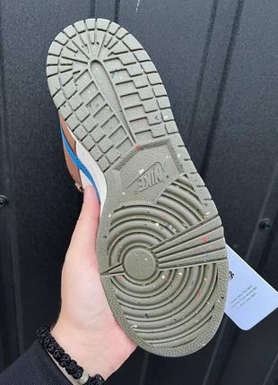 Nike x dunk dark driftwood новинка топові крутезні кросівки найк коричневі блакитні бежеві женские кроссовки беж коричневые голубые6 фото