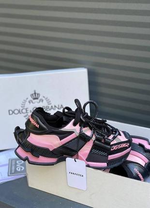 D&g space black pink новинка бомбезні яскраві жіночі масивні кросівки чорно рожеві бренд черно розовые массивные топовые кроссовки3 фото