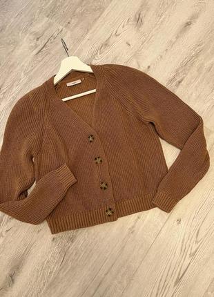 Кардиган светр полувер бежевий хлопковий з ідеальним складом4 фото