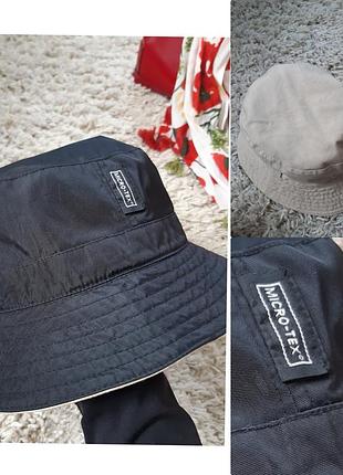 Стильная двусторонняя панама черно/бежевая,micro- tex, p  56-58