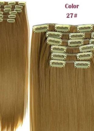 Волосся на заколка(треси)x-pressіon. треси №27(русявий колір з пшеничним відтінком)
