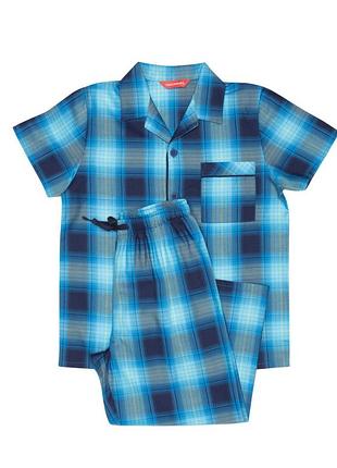 Піжама для хлопчика cyberjammies elliot 6536 яскраво-синій у клітку 2