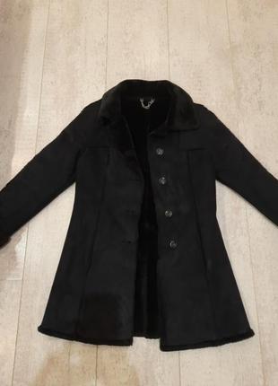 Фирменная чорна дубленка пальто германия1 фото