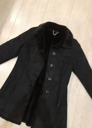 Фирменная чорна дубленка пальто германия2 фото