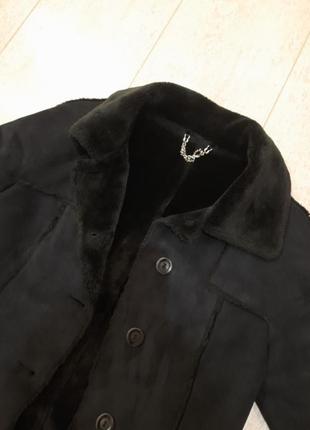 Фирменная чорна дубленка пальто германия3 фото