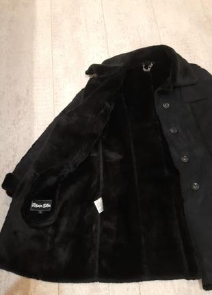 Фирменная чорна дубленка пальто германия4 фото
