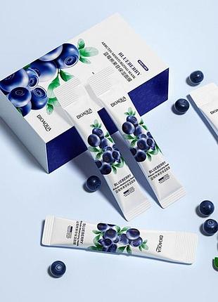 Нічна маска для обличчя bioaqua blueberry arbutin mask з екстрактом чорниці 4 ml (упаковка 20 штук)