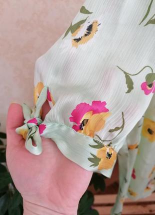 Вінтажна квіткова блуза з комірцем steps, р. s3 фото