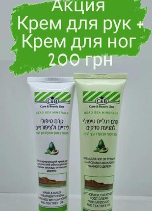 Регенерувальний крем для рук і нігтів care & beauty line hand & nails treatment cream avocado and tea tree oil