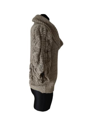 Джемпер светр дизайнерський велика в'язка повітряний цікавий вовна мохер оверсайз р. 48-526 фото