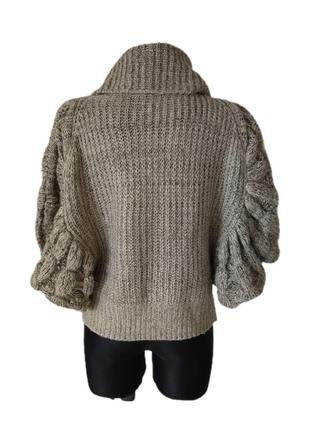 Джемпер светр дизайнерський велика в'язка повітряний цікавий вовна мохер оверсайз р. 48-527 фото