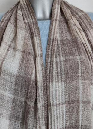 Кашеміровий шарф 100% exclusive cashmere hand made in nepal в клітинку6 фото