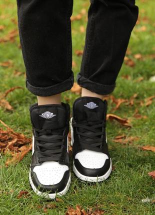 Стильные кроссовки женские черные/белые осенние,весенние (байка) зимние (евро-зима 2022-2023)3 фото