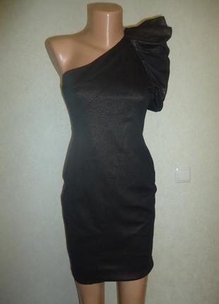 Красивое платье miss selfridge с напылением "золото" и рукавом-фонариком