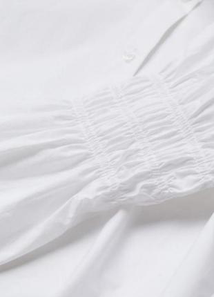 Стильна біла сорочка з обьемними рукавами h&m,6 фото