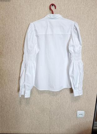 Стильна біла сорочка з обьемними рукавами h&m,10 фото