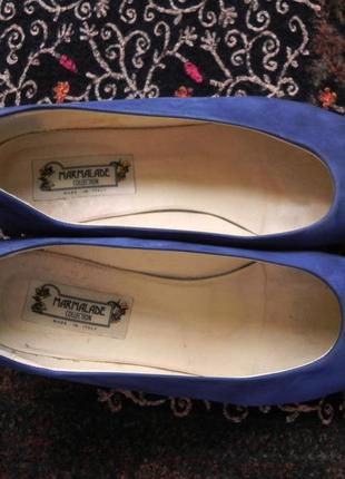 Зручні м'які туфлі сапфірового кольору на широку ніжку - 41р. marmalabe collection4 фото