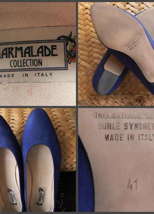 Удобные мягенькие туфли сапфирового цвета на широкую ножку- 41р. marmalabe collection5 фото
