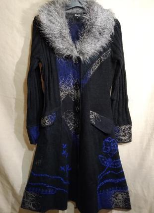 Вязаное пальто в стиле бохо1 фото